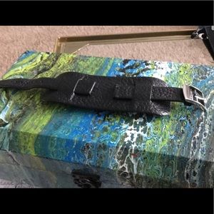 Phatcat black leather watch band